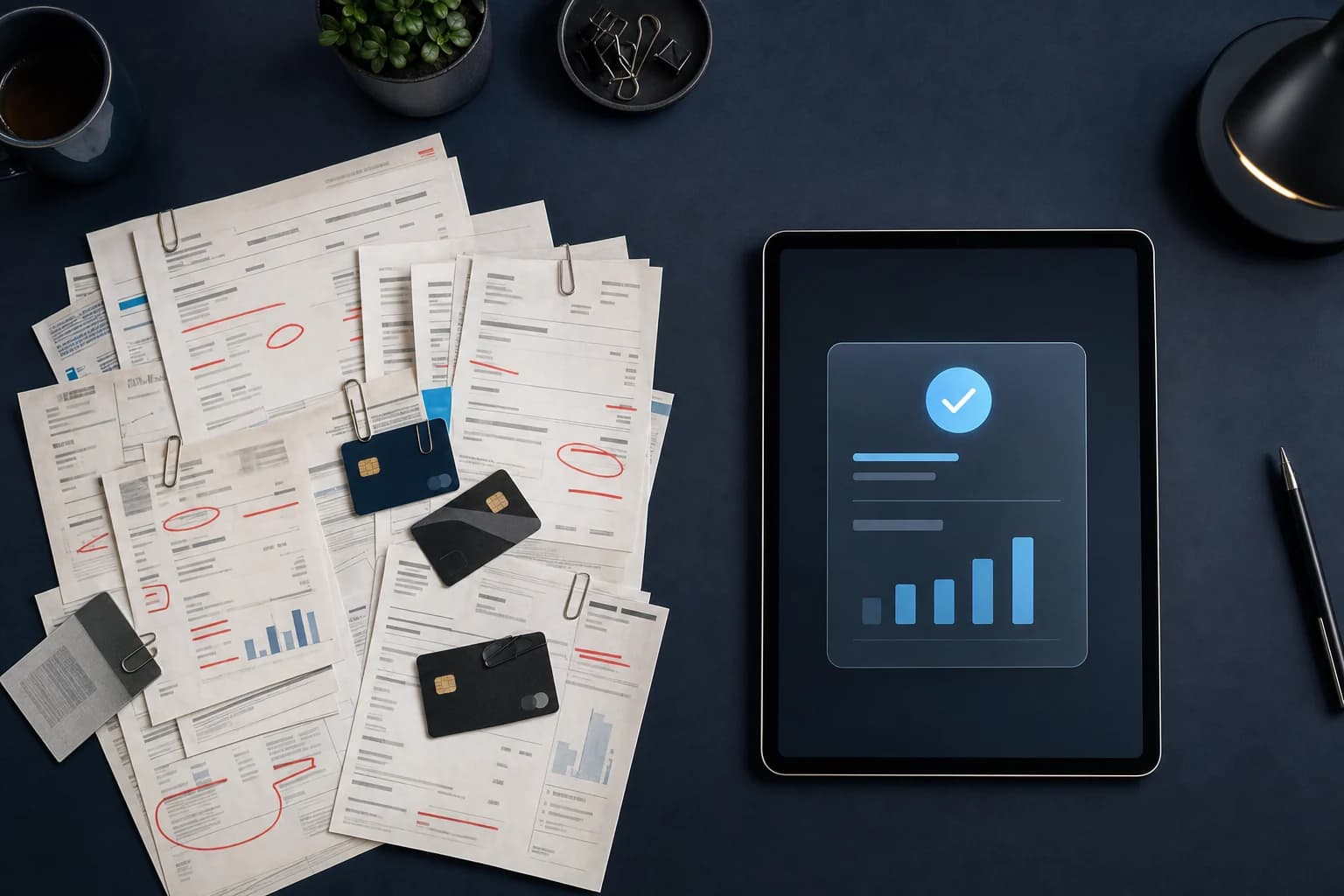 Pile of separate software subscription bills replaced by one flat invoice